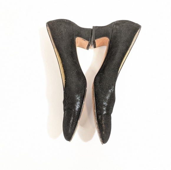 Salvatore Ferragamo black shimmer block low heel women's shoes size 6 - Picture 2 of 4